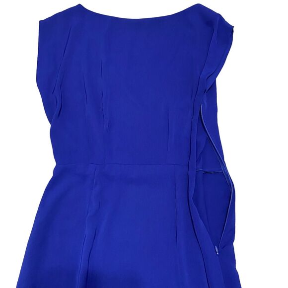 Sonia Rykiel Dress Knee Length M Cobalt Blue Cap Sleeve Open Back Cocktail - Picture 7 of 9